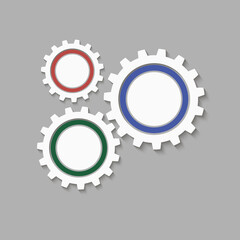 Metal gears. Factory gears vector icon. Mechanical gear. The image of the gear. Machine gear. Cogwheel gear