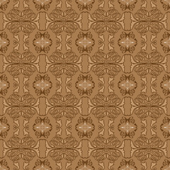 Unique motifs design on Central Java batik with simple brown color design.