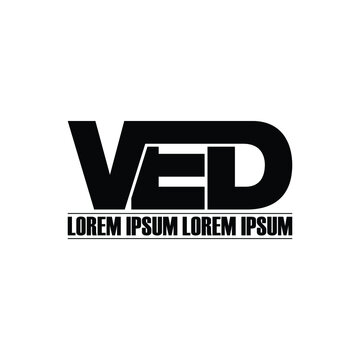 Letter VED simple monogram logo design