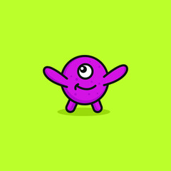 Cartoon monster logo icon. abstract beast monster character logo.