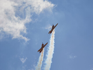 Pilot performances of Yak piston aircraft at the air show