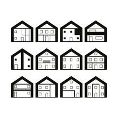 Luxury Home Silhouette Icons