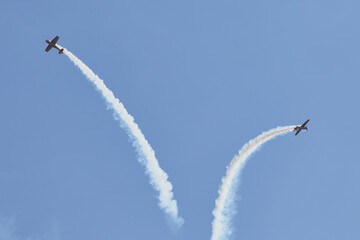 Pilot performances of Yak piston aircraft at the air show