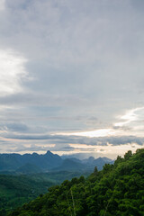 Sunset Mountain on blue sky