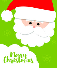 Vector illustration of Merry Christmas, santa claus, santa face, happy new year, christmas greeting, decoration, holiday poster, banner.