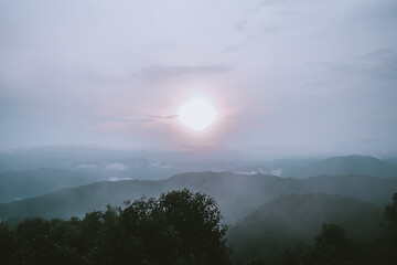 Sunset Mountain on blue sky