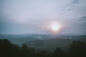 Sunset Mountain on blue sky