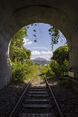 Fototapeta na wymiar 기찻길과 터널 사진