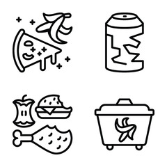 Garbage Collection Icons Set 