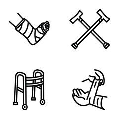 Orthopedic Equipment Icons Pack 
