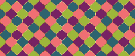 Moroccan Seamless Ornament Ramadan Traditional Golden Mosque Tile. Ramadan 