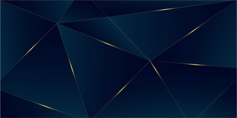 Fototapeta premium Deep Blue Luxury Gold Background. Golden Rich VIP Triangular Border 