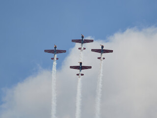Pilot performances of Yak piston aircraft at the air show