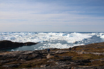 View over the Ilulissat Icefjord, Ilulissat, Greenland.