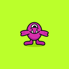 Cartoon monster logo icon. abstract beast monster character logo.