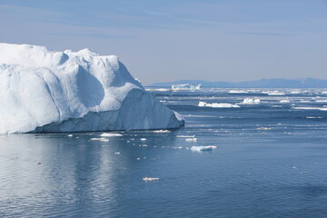 Icebergs in Disko Bay, Ilulissat, Greenland.