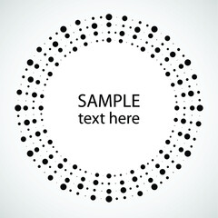Halftone dots in circle form. round logo . vector dotted frame . design element