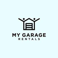 garage rental logo. house icon