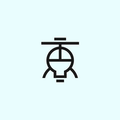 abstract helicopter logo. bulb icon