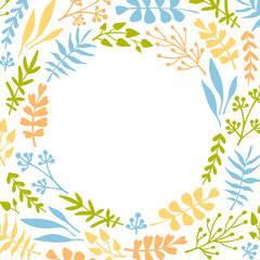 Fototapeta na wymiar Hand drawn decorative border for design cards or templates. Vector floral elements