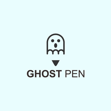 abstract ghost logo. pencil icon