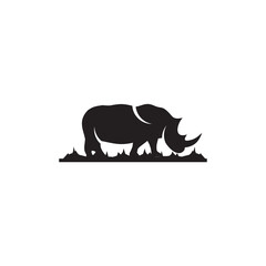 Rhino animal logo design template