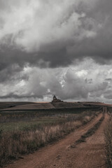 church of san jorde abandoned in the distance