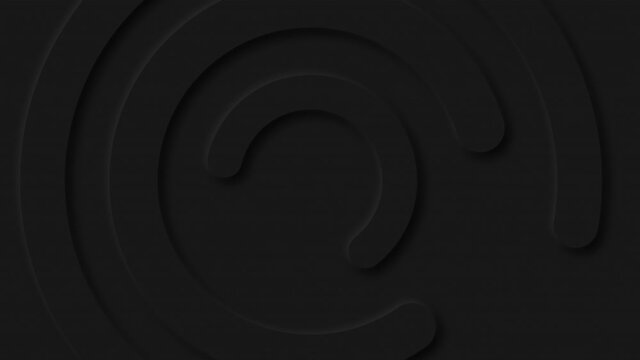 Abstract Neumorphism design circle transition for replace logo or text in the center, modern black geometry shape animation presentation background