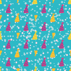 Party Hat Celebration seamless pattern
