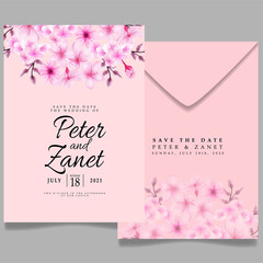 feminine floral wedding event invitation editable template