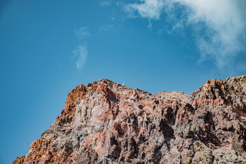 mountain landscape with blue sky and clouds
