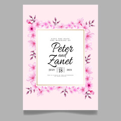 feminine floral wedding event invitation editable template