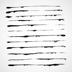 A set of grunge vector watercolor and ink strokes (individual objects). Nice design elements for your projects