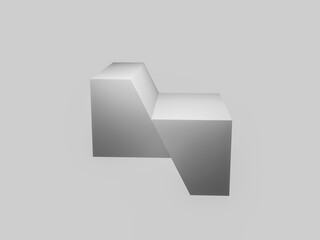 3D normal fault model. Geological structure. Hanging wall move down