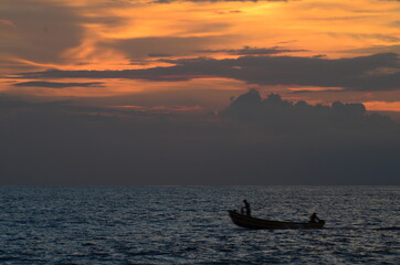 sunset on the sea