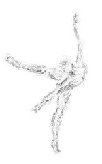 A girl ballet dancer, fashion illustration. Dance figurative art