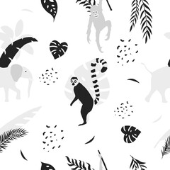 アニマル　シンプルアート　背景　パターン　動物イラスト