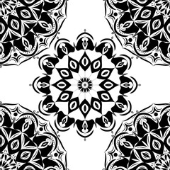 Fototapeta premium seamless pattern mandala art in black, for decoration and other elements