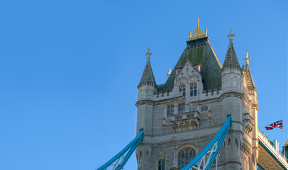 Fototapeta na wymiar Close up of Tower Bridge in London, UK
