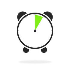 5 Sekunden, 5 Minuten oder 1 Stunde - Wecker Icon grün schwarz