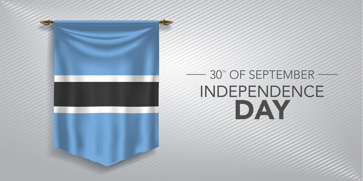 Botswana independence day greeting card, banner, vector illustration