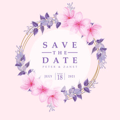 beauty floral wedding event invitation card editable template