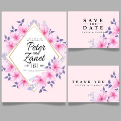 beauty floral wedding event invitation card editable template