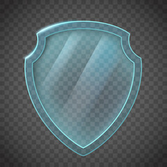 Glass shield. Icon isolated on transparent background.