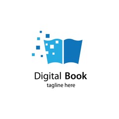 Digital book logo technology vector icon