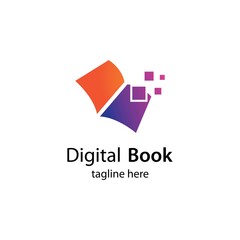 Digital book logo technology vector icon