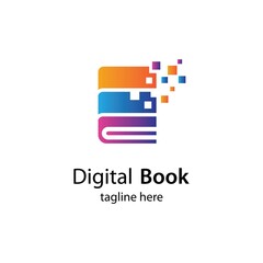 Digital book logo technology vector icon