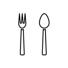Fork And Spoon Flat Vector Icon