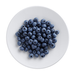 Freshly picked blueberries on a plate