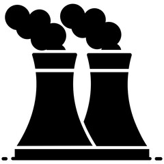 
Chimney with smoke depicting environmental pollution, powerhouse icon in style
